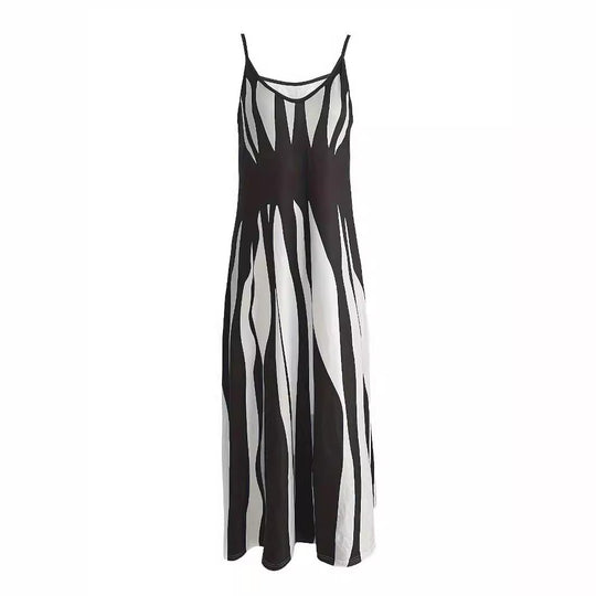Damen Maxikleid mit modischem Streifendesign EB