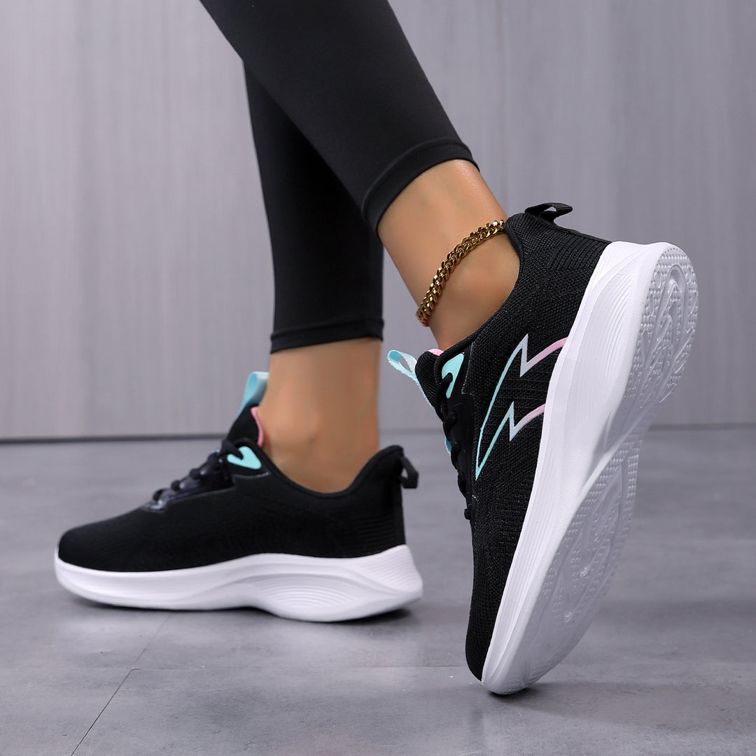 Damen Sportliche Sneaker mit atmungsaktivem Obermaterial und dämpfender Sohle EB 1773793983