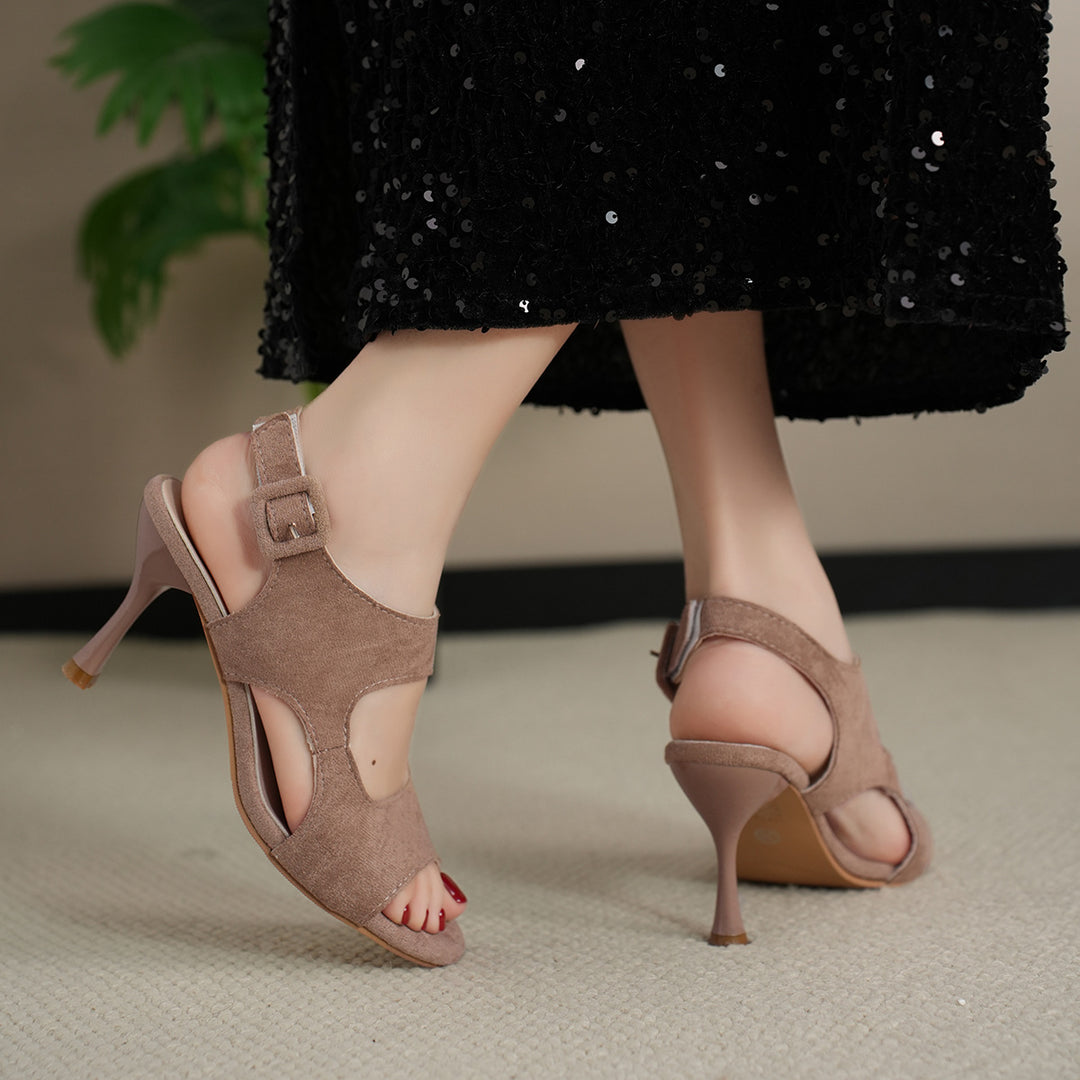 Damen elegante High Heels mit offenen Schnittelementen EB
