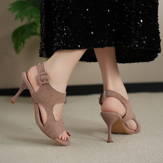Damen elegante High Heels mit offenen Schnittelementen EB