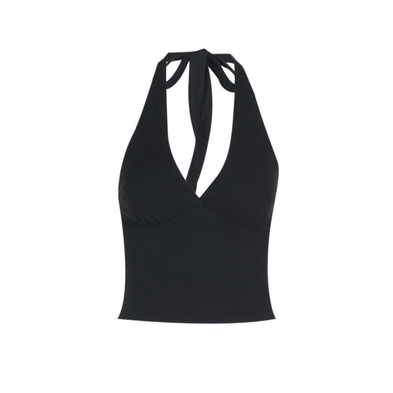 Damen Haltertop mit tiefem V-Ausschnitt EB