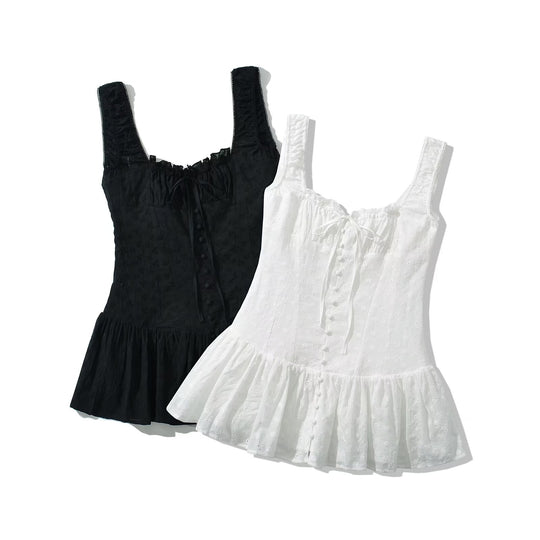 Damen Lässiges Rüschenshirt mit feinen Stickdetails EB