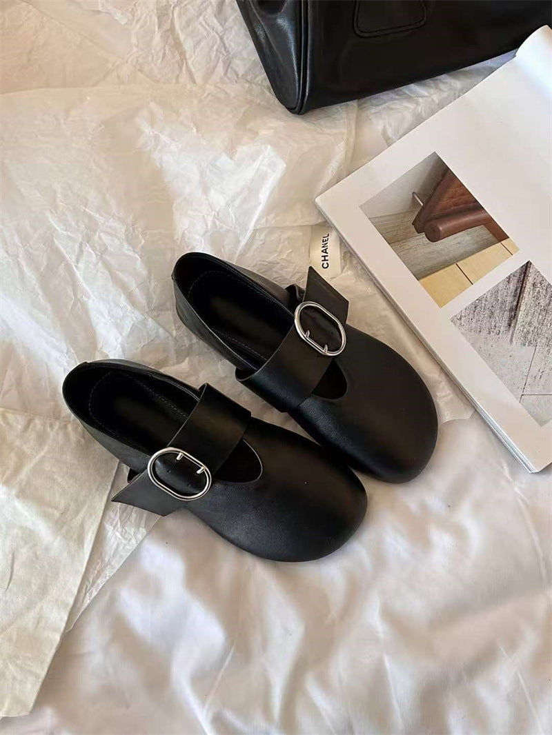 Damen elegante Mokassins mit modischem Schnallenakzent EB