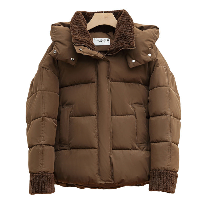 Damen Wattierte Freizeitjacke mit hohem Kragen und modischen Strickdetails EB