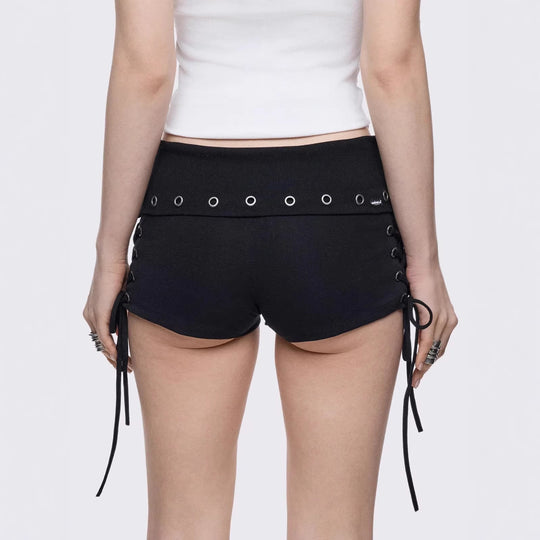 Damen Sportliche Shorts mit dekorativem Schnürungsdetail EB