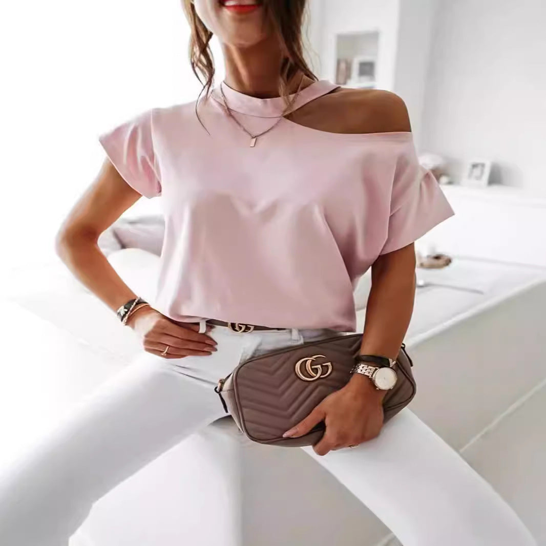 Damen Off-Shoulder T-Shirt mit modernem Schnitt und bequemen Ärmeln EB