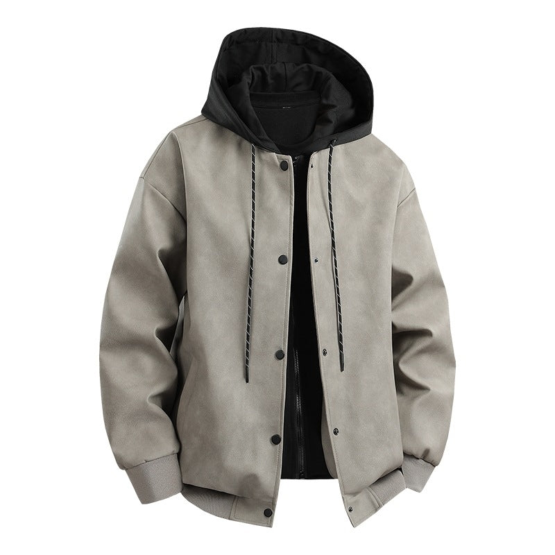 Herren modische Übergangsjacke mit abnehmbarer Kapuze und sportlichen Akzenten EB