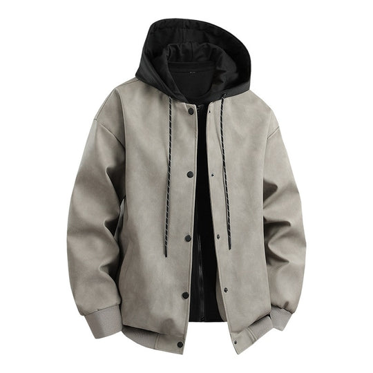 Herren modische Übergangsjacke mit abnehmbarer Kapuze und sportlichen Akzenten EB