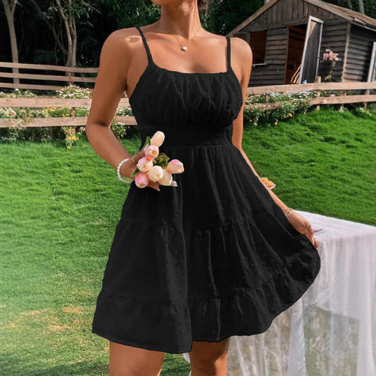 Damen Sommerliches Kleid mit Volantdesign EB