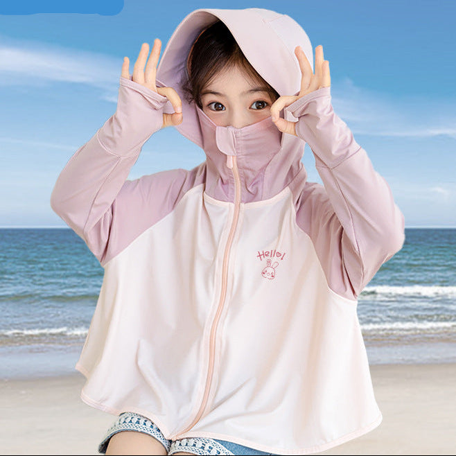 Mädchen funktionale UV-Schutzjacke mit Kapuze EB