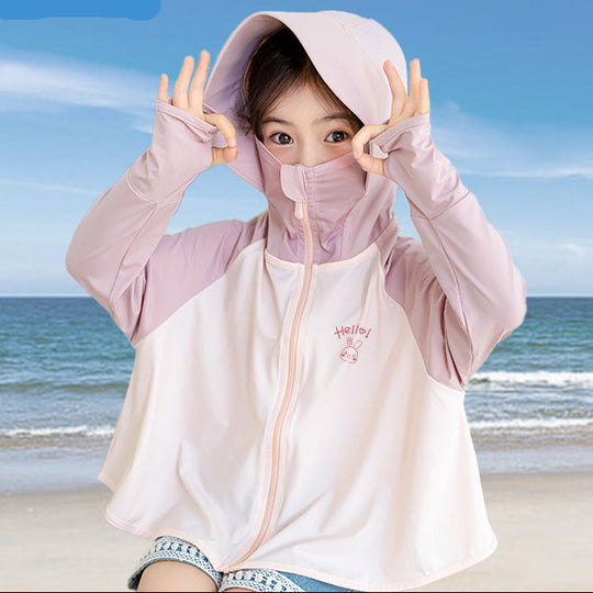 Mädchen funktionale UV-Schutzjacke mit Kapuze EB