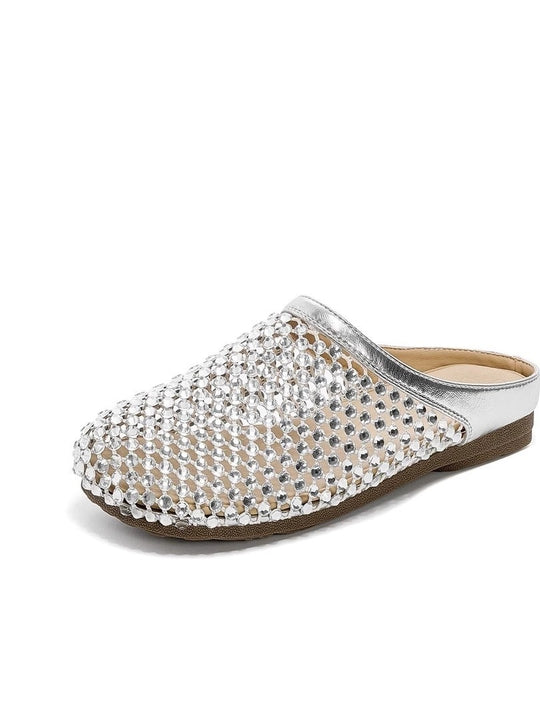Damen modische Pantoletten mit eleganter Strassverzierung und bequemer Sohle EB
