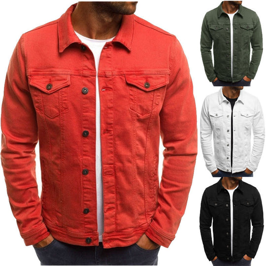 Herren Denimjacke im modernen Slim-Fit-Design mit praktischen Brusttaschen EB