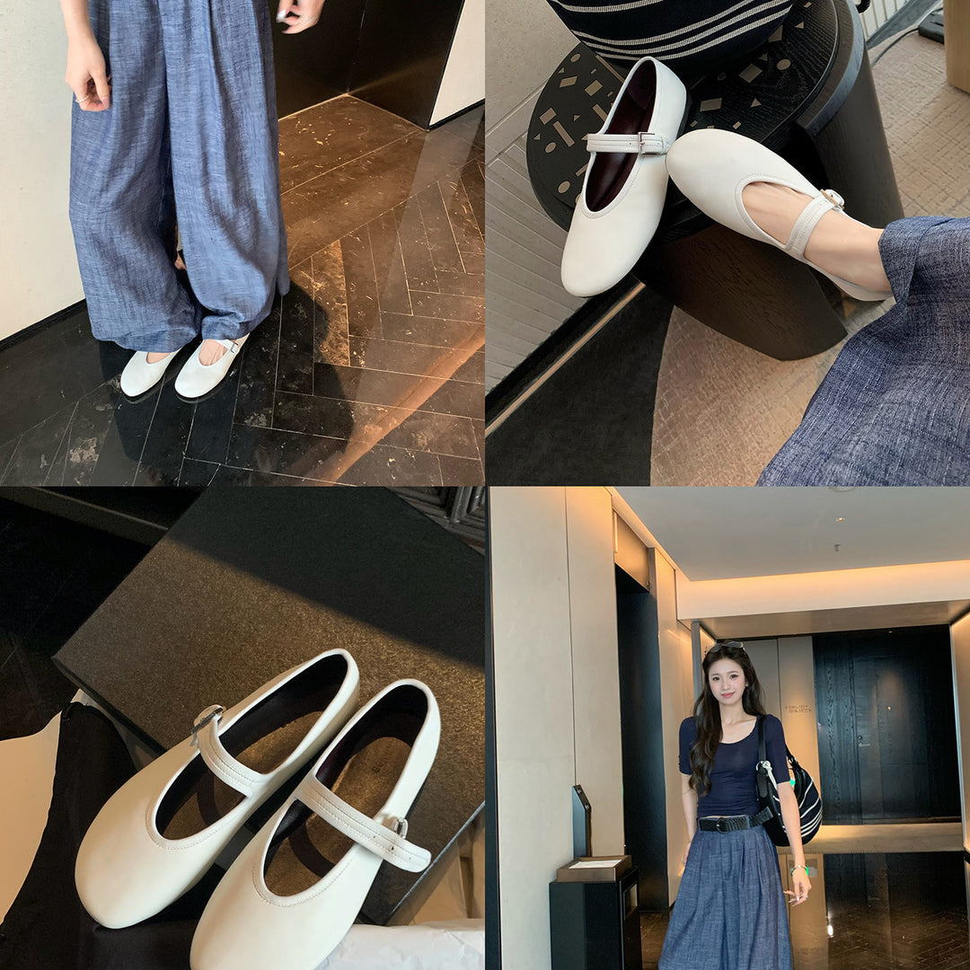 Damen Ballerinas mit dekorativem Riemchen EB