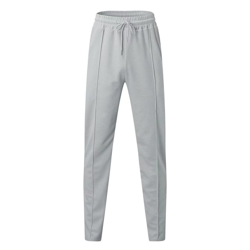 Herren nan strukturiertes Jogginghose mit elastischem Tunnelzug, formgebender Bügelfalte und tapered Bein EB