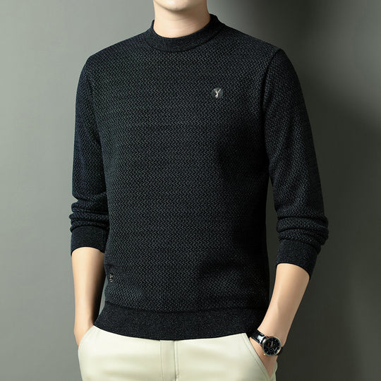 Herren Strukturierter Pullover mit Rundhalsausschnitt und hochwertiger Stricktextur EB