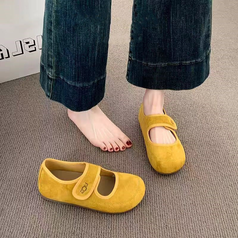 Damen Bequeme Mokassins mit verstellbarem Riemen und weichem Innenfutter EB