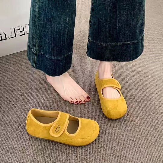 Damen Bequeme Mokassins mit verstellbarem Riemen und weichem Innenfutter EB