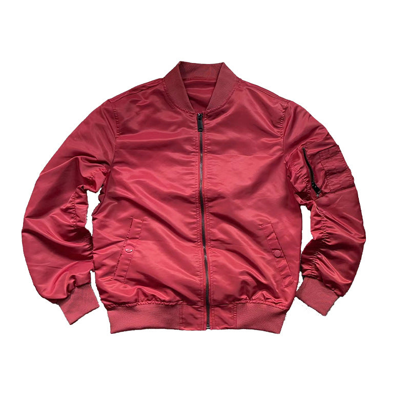 Herren nan leichte Nylon-Bomberjacke mit Ärmel-Reißverschlusstasche und elastischen Bündchen EB
