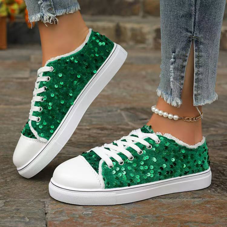 Damen Glamouröse Sneakers mit funkelnden Pailletten EB