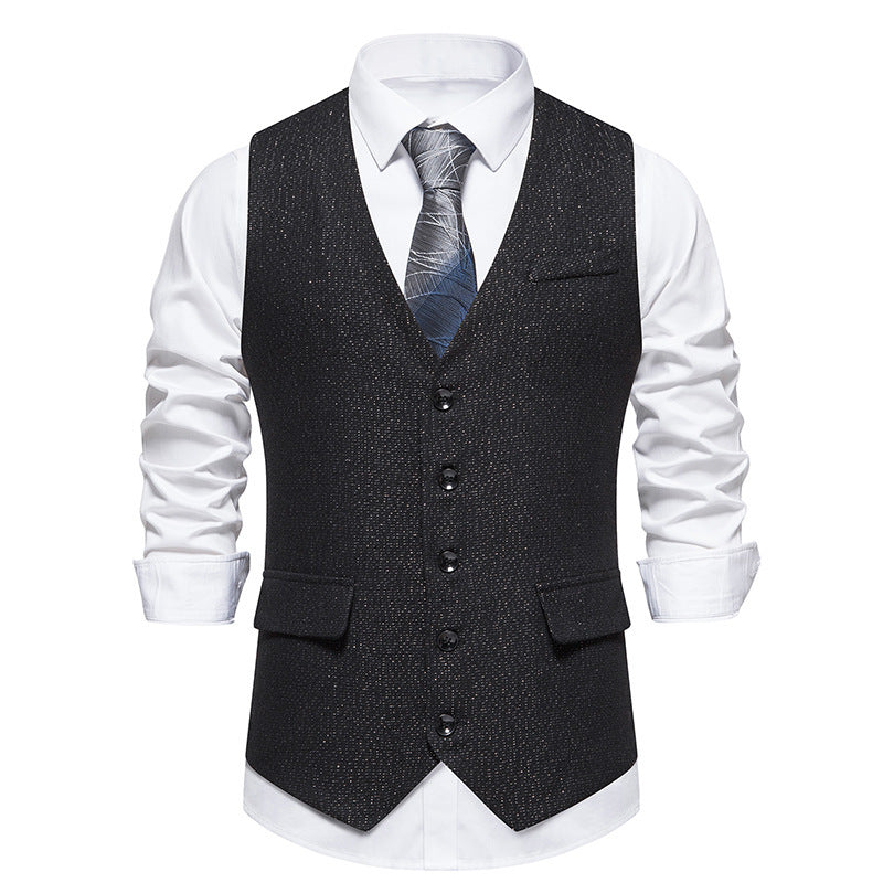 Herren elegante Weste mit feinen Knopfdetails EB