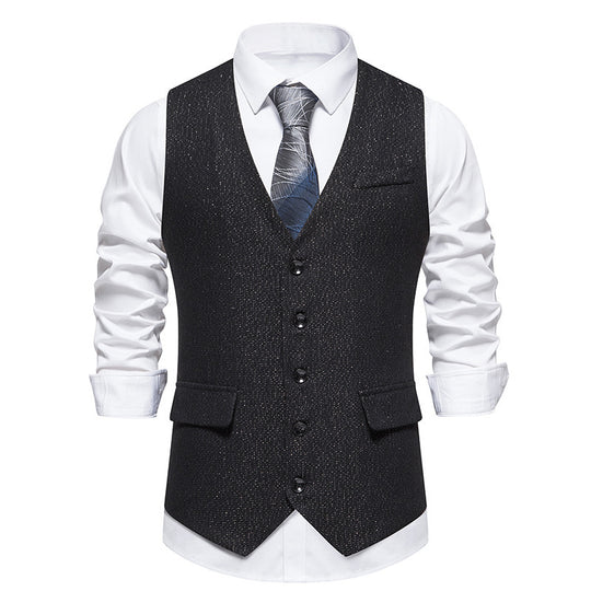 Herren elegante Weste mit feinen Knopfdetails EB