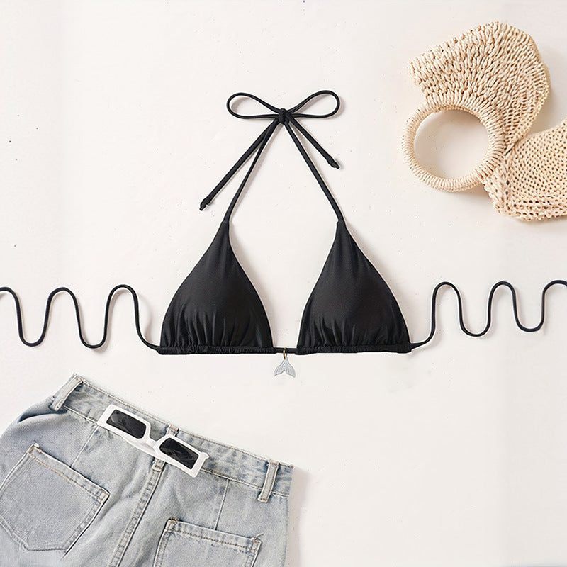 Damen Triangel-Bikini mit schimmerndem Schmuckdetail EB