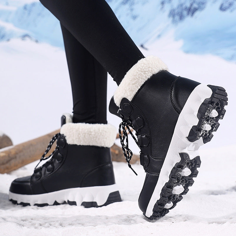 Damen Hohe Winterstiefel mit rutschfester Sohle und kuscheligem Futter EB