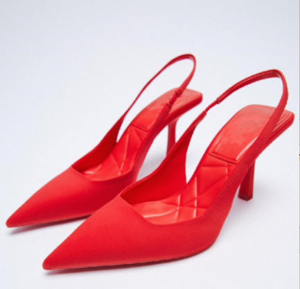 Damen Slingback-Pumps mit Spitze und elastischem Riemendesign EB