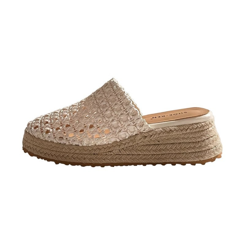 Damen Offene Clogs mit elegantem Geflecht EB