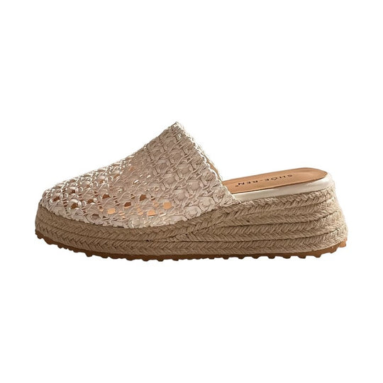 Damen Offene Clogs mit elegantem Geflecht EB