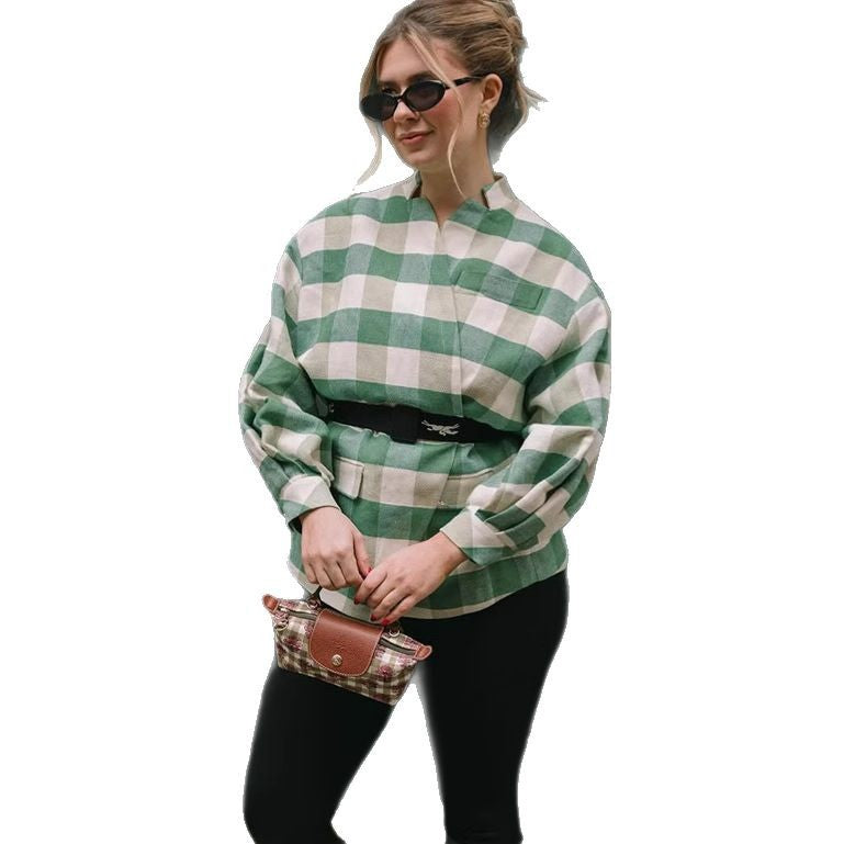 Damen Oversized Karomantel EB