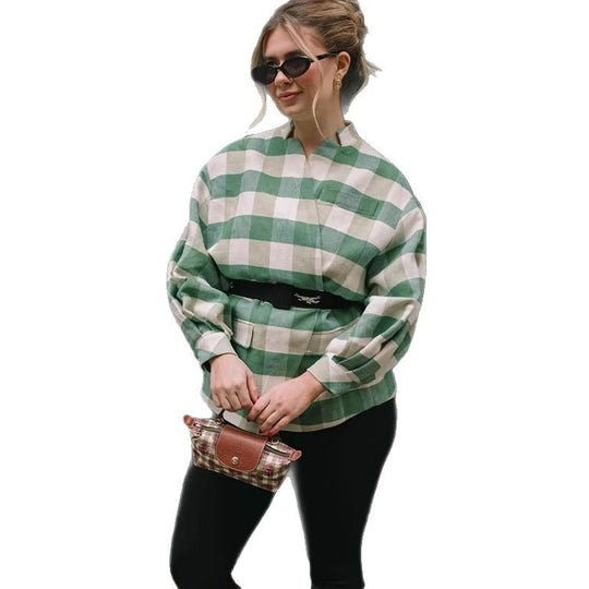 Damen Oversized Karomantel EB