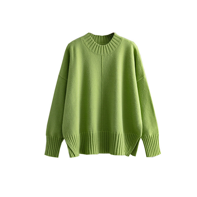 Damen Oversized Strickpullover mit Rippenbund EB