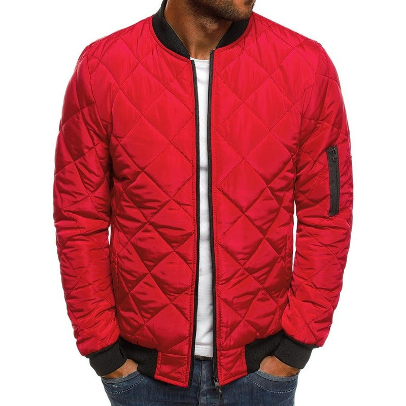 Herren nan leichte gesteppte Blousonjacke mit Diamantstepp, elastischen Rippbündchen und Ärmel-Reißverschlusstasche EB