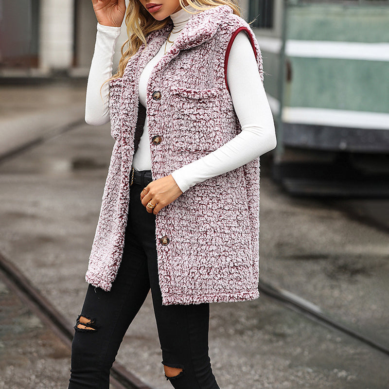 EB | Plüschwesten Strickjacke