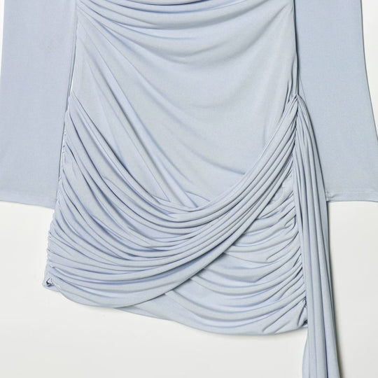 Damen Wickelkleid mit eleganter Drapierung und tiefem V-Ausschnitt EB