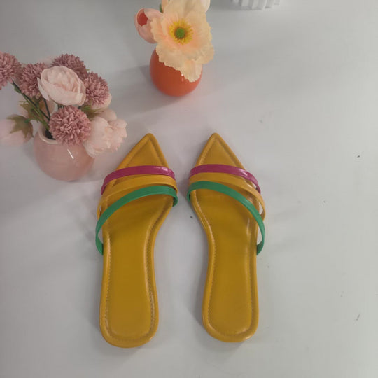 Damen Trendige Riemchen-Sandalen mit spitzem Zehenbereich EB