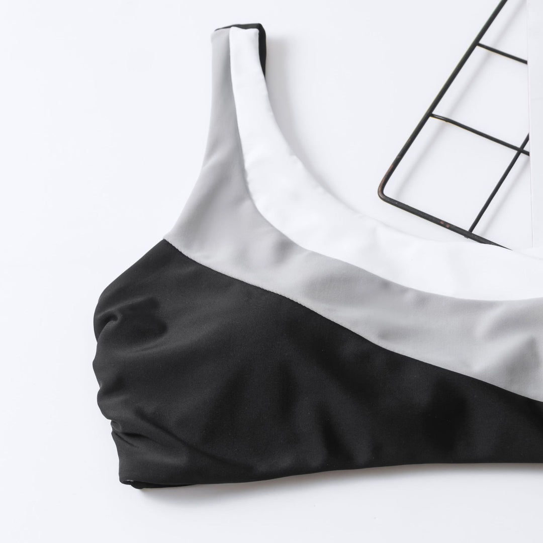 Damen Crop-Bikini mit asymmetrischem Design und hohem Bund EB