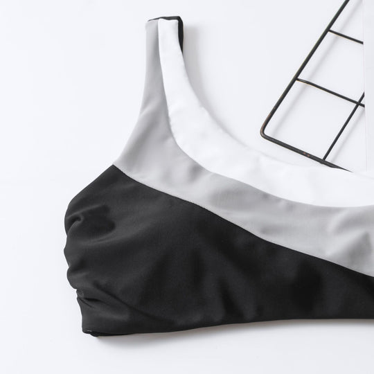 Damen Crop-Bikini mit asymmetrischem Design und hohem Bund EB