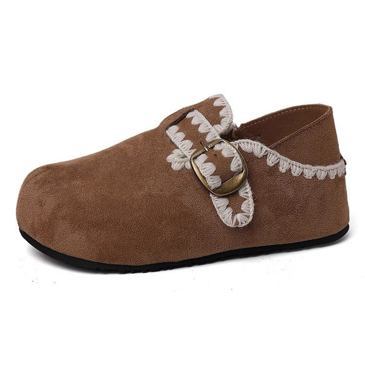 Damen Bequeme Mokassins mit dekorativem Schnallen-Detail und weichem Innenfutter EB
