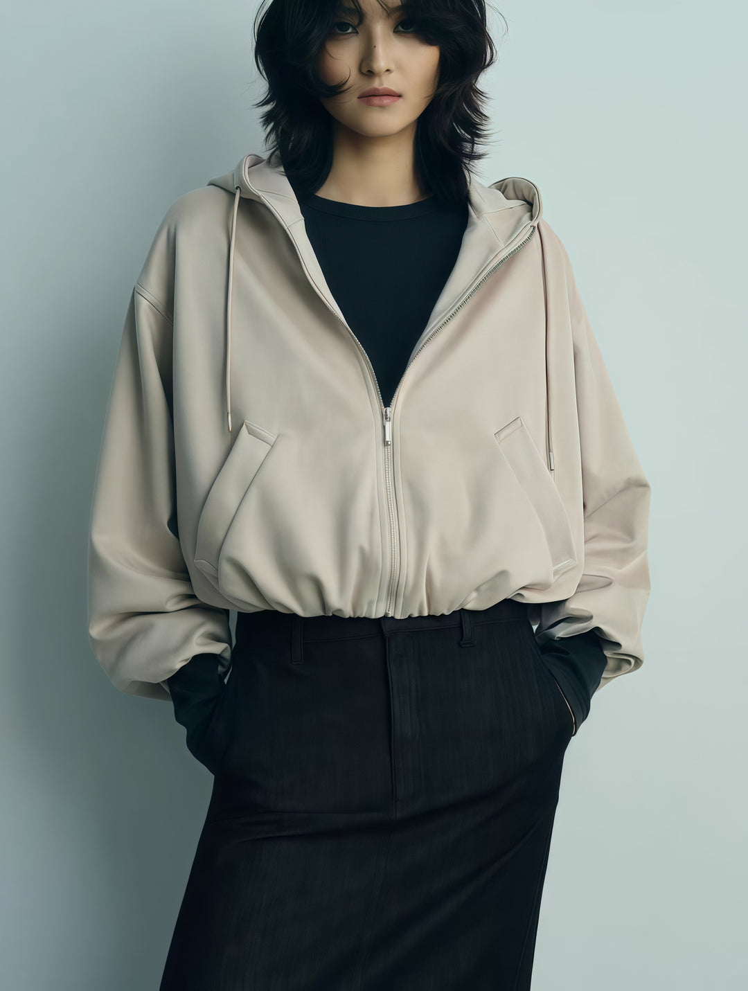 Damen Oversized Sportjacke mit praktischen Taschen und modernem Schnitt EB