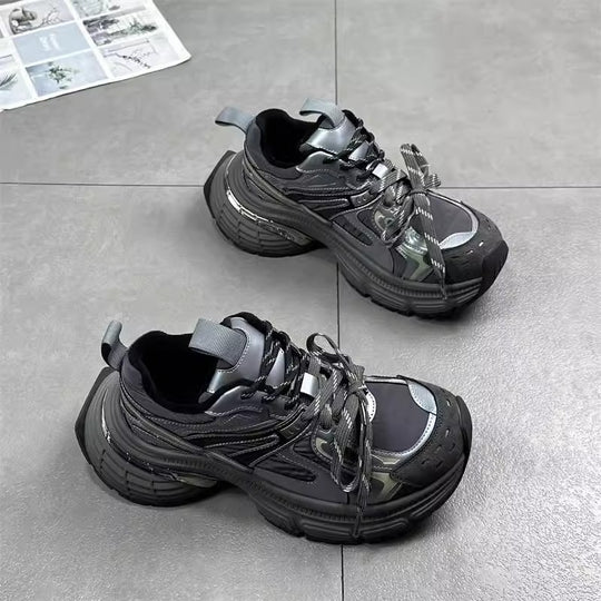 Damen modische und komfortable Sneakers mit dämpfender Sohle und sportlichem Design EB