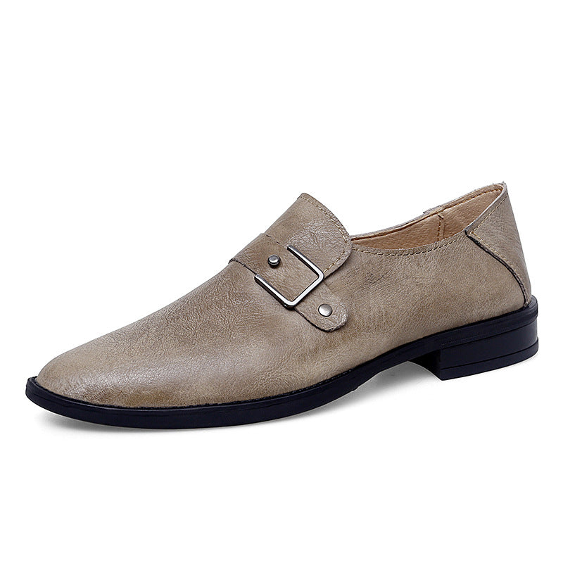 Herren Elegante Leder Slipper mit Schnalle EB