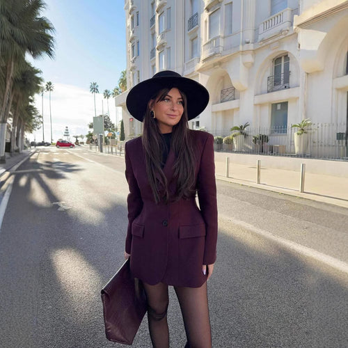 Damen Oversized Blazer aus hochwertigem Stoff mit modernen Taschen EB