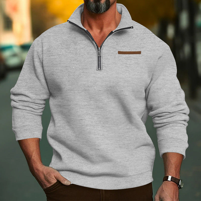 Herren Kapuzenpullover mit halbem Reißverschluss und komfortabler Passform EB
