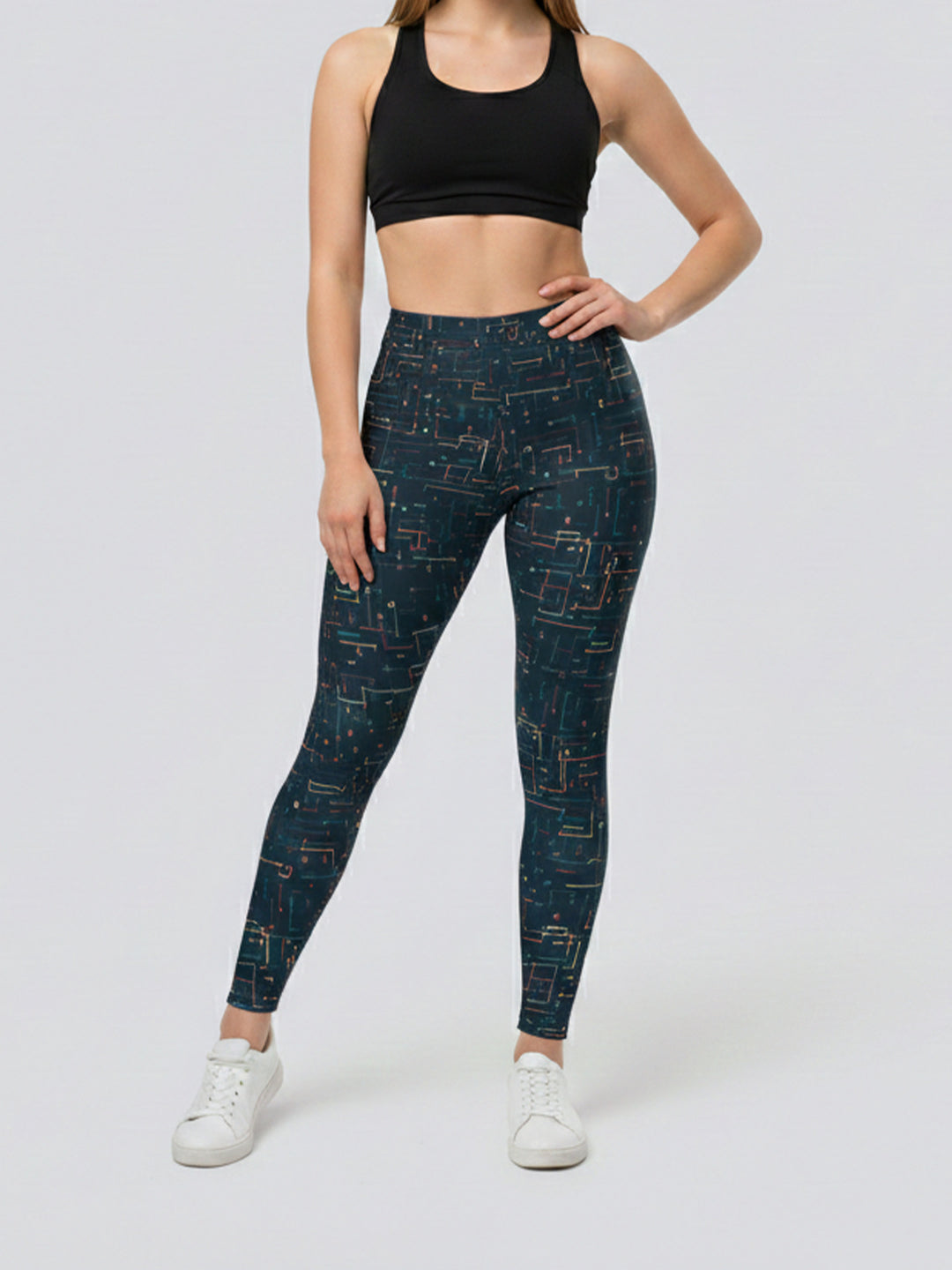 Damen Sportlegging mit stilvollem grafischen Design EB
