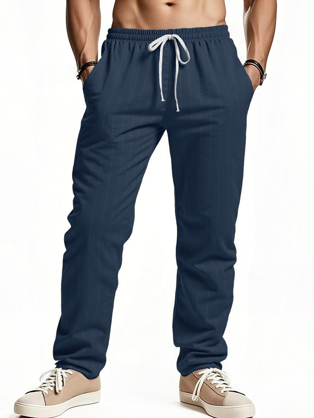 Herren komfortable Freizeithose mit gestreiftem Design EB