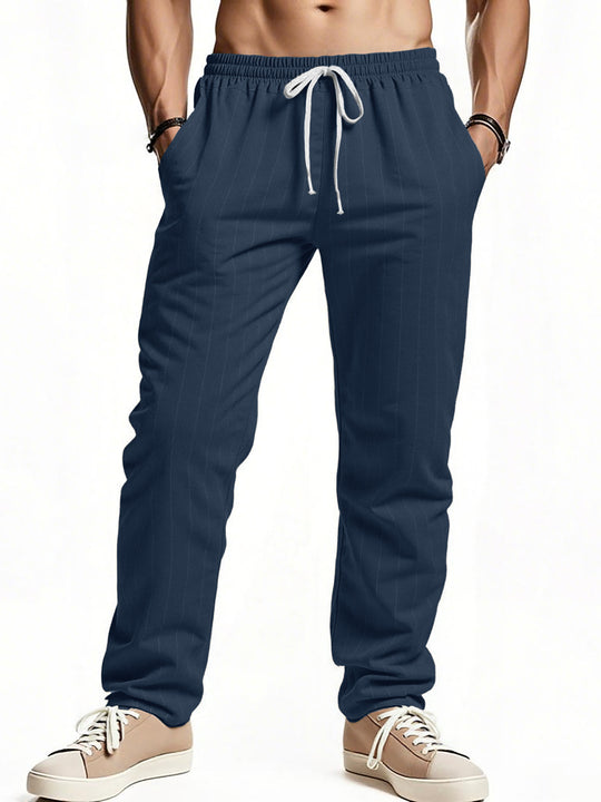 Herren komfortable Freizeithose mit gestreiftem Design EB