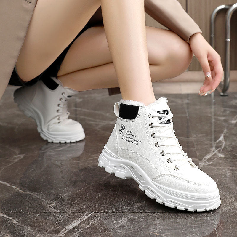 Damen Winterliche High-Top Stiefel mit warmem Fleece-Futter und rutschfester Sohle EB